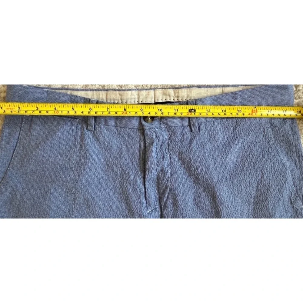 Faconnable Matelot Mens 36 Seersucker Pants Blue White Textured Cotton Trousers
